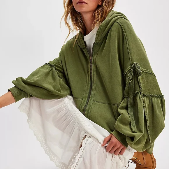Free People Green Utility Jacket - Picture 1 of 4